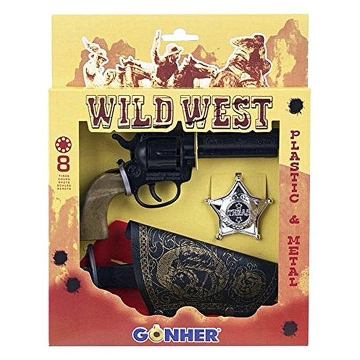 Gonher Pistola 8 Tiros Wild West con Cartuchera y Estrella Gonher Pistola 8 Tiros Wild West con Cartuchera y Estrella