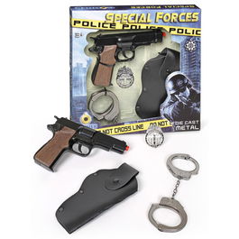 Gonher Pistola Set Policia 8 Tiros + Esposas 425/6 Juguete Metal +3 Años