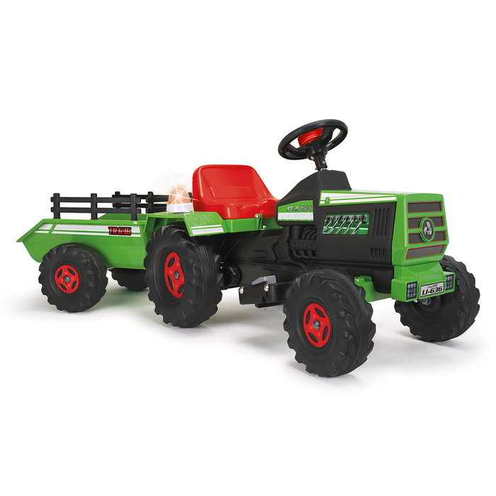 Injusa Tractor Básico 6V con Remolque, Luces y Sonidos Verde Injusa Tractor Básico 6V con Remolque, Luces y Sonidos Verde