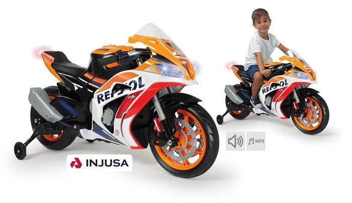 Moto bateria honda repsol 12v con luces y sonidos 114x53x62 cm