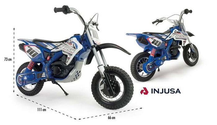 Injusa Moto Bateria X-Treme Blue Fighter 24V Ruedas Hinchables 112x62x72 cm