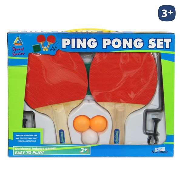 Juinsa Set de Palas de Ping Pong de Madera para 2 Jugadores con 2 Palas y 3 Pelotas en Caja Juinsa Set de Palas de Ping Pong de Madera para 2 Jugadores con 2 Palas y 3 Pelotas en Caja