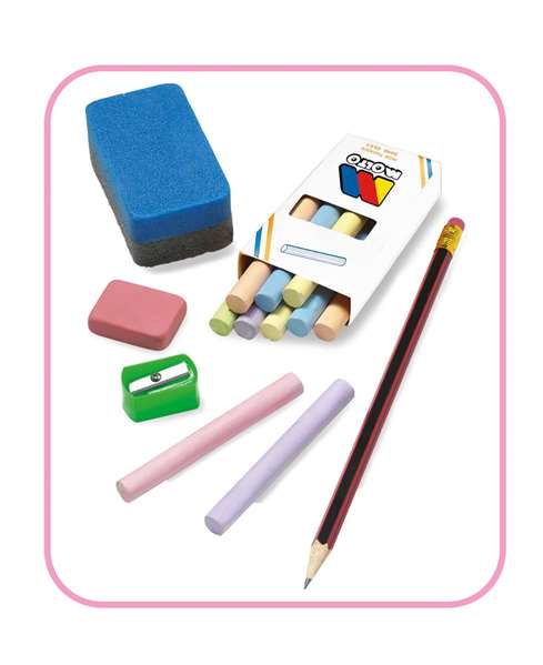 Molto Pupitre Pizarra Rosa con 16 Accesorios 90 cm