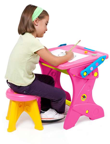 Molto Pupitre Pizarra Rosa con 16 Accesorios 90 cm