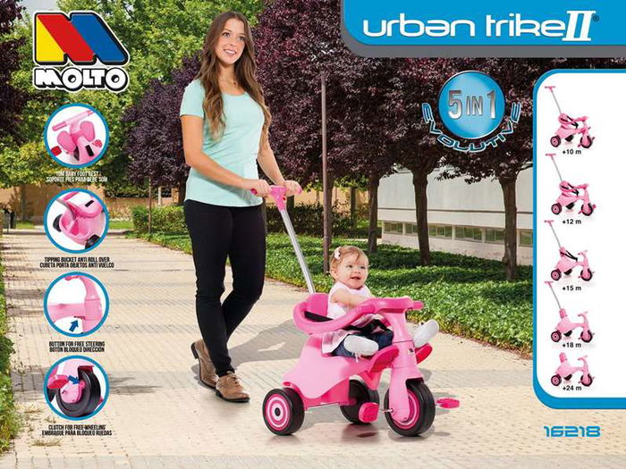 Molto Triciclo Urban Trike City Rosa 5 en 1 (89 cm)