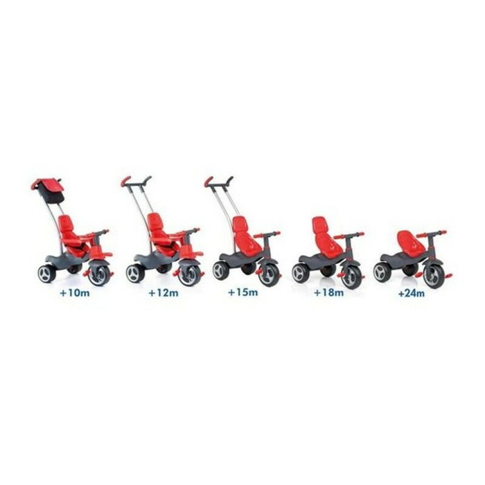 Molto Urban Trike Triciclo rojo con palo, cinturón, bolsa y rueda goma Molto Urban Trike Triciclo rojo con palo, cinturón, bolsa y rueda goma
