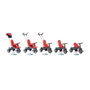 Molto Urban Trike Triciclo rojo con palo, cinturón, bolsa y rueda goma