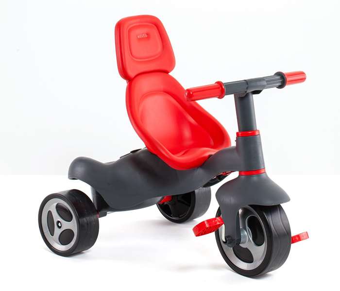 Molto Triciclo Urban Trike Rojo con Palo, Cinturón, Bolsa y Rueda de Goma 98 cm