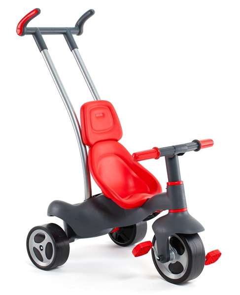 Molto Triciclo Urban Trike Rojo con Palo, Cinturón, Bolsa y Rueda de Goma 98 cm