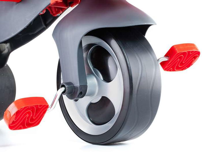 Molto Triciclo Urban Trike Rojo con Palo, Cinturón, Bolsa y Rueda de Goma 98 cm