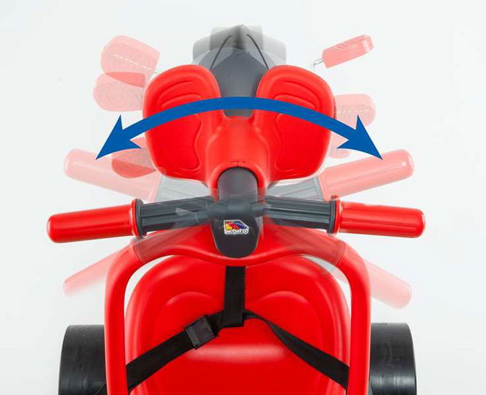 Molto Triciclo Urban Trike Rojo con Palo, Cinturón, Bolsa y Rueda de Goma 98 cm