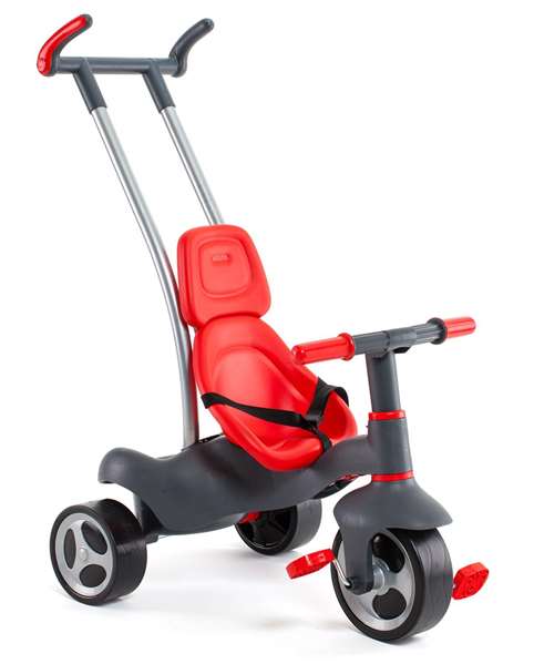 Molto Triciclo Urban Trike Rojo con Palo, Cinturón, Bolsa y Rueda de Goma 98 cm