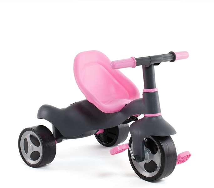 Molto Urban Trike Triciclo Rosa con Palo, Cinturón, Bolsa y Rueda de Goma 98 cm