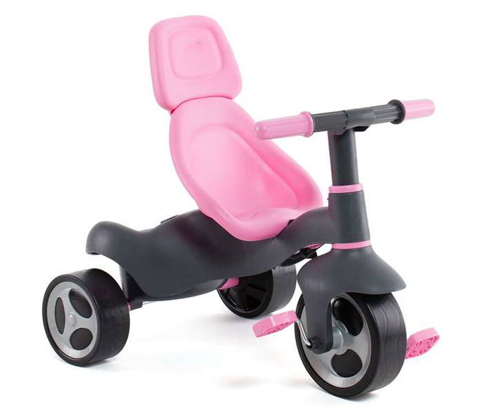 Molto Urban Trike Triciclo Rosa con Palo, Cinturón, Bolsa y Rueda de Goma 98 cm