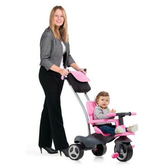 Molto Urban Trike Triciclo rosa con palo, cinturón y bolsa Molto Urban Trike Triciclo rosa con palo, cinturón y bolsa