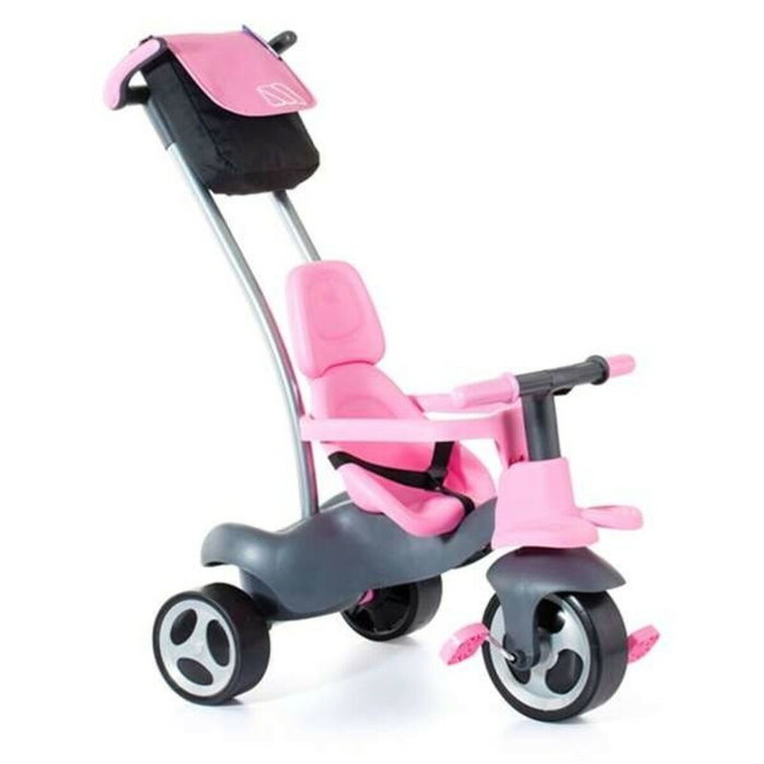 Molto Urban Trike Triciclo rosa con palo, cinturón y bolsa Molto Urban Trike Triciclo rosa con palo, cinturón y bolsa