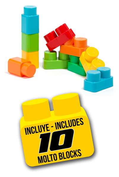 Molto Correpasillos Camión con 10 Blocks 89 cm para Niños y Niñas a Partir de 36 Meses Juguete de Plástico