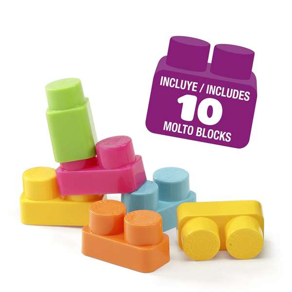 Molto Correpasillos Camión Rosa con 10 Blocks 89 cms