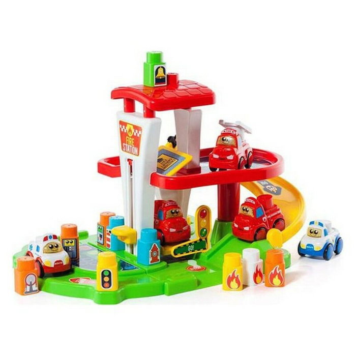 Molto Juego de construcción estación de bomberos con coche electrónico, luz y sonido Molto Juego de construcción estación de bomberos con coche electrónico, luz y sonido