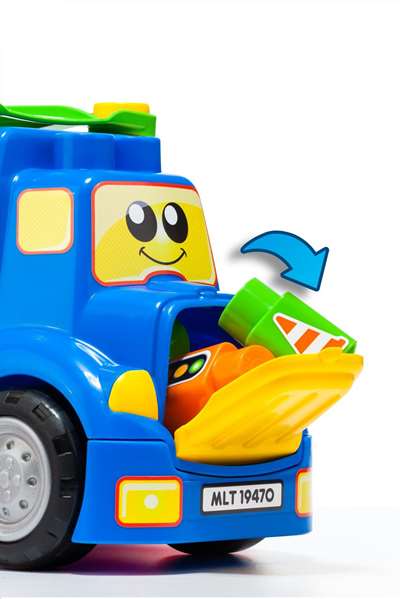 Molto Camion Portacoches 82 cm con 1 Coche y 10 Blocks