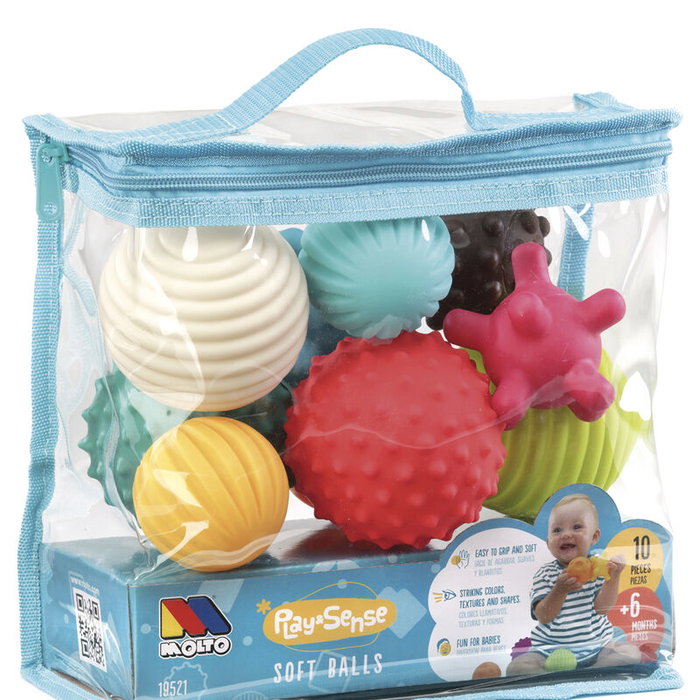 Molto Bolsa de 10 Pelotas Sensoriales para Bebés Molto Bolsa de 10 Pelotas Sensoriales para Bebés