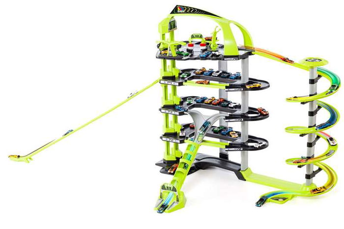 Molto Parking 5 plantas 152 cm de largo incluye 5 coches para niños a partir de 3 años