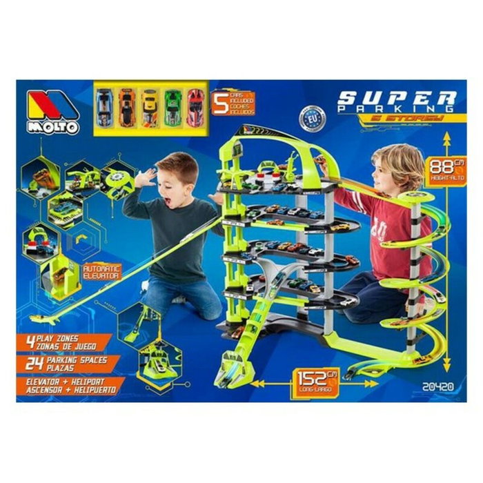 Molto Parking de 5 plantas con 5 coches, 152 cm de largo