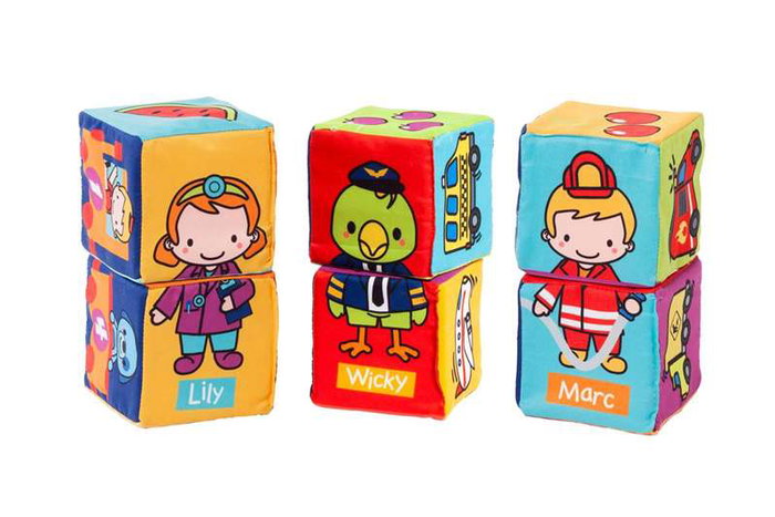 Molto Bolsa Cubos Aprendizaje de Tela 6 Piezas