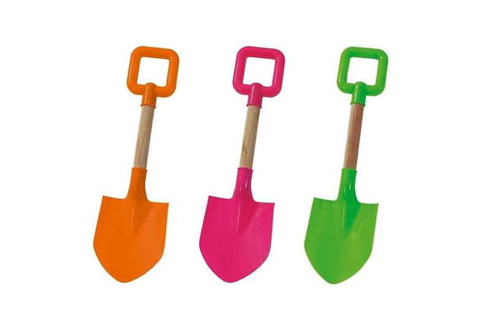 AVC Pala de Playa para Niños con Mango de Madera 35 cm - Juego de Arena - Modelos Surtidos