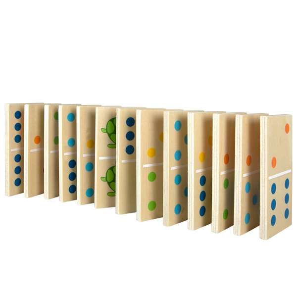 Woomax Domino Animales de Madera 28 Piezas para Niños a Partir de 24 Meses