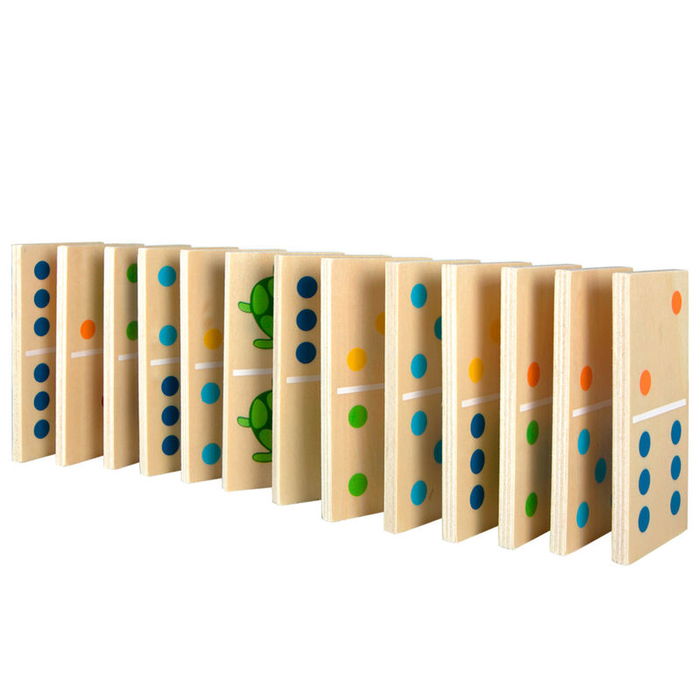 WOOMAX Domino de Madera con Animales 29 Piezas para Niños a Partir de 24 Meses WOOMAX Domino de Madera con Animales 29 Piezas para Niños a Partir de 24 Meses