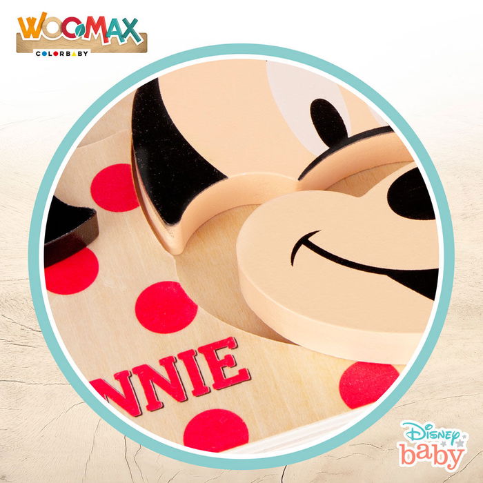 WOOMAX Puzzle madera Minnie Disney 22x20cm 6 piezas para +12 meses