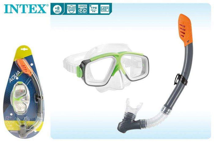Intex Gafa buceo Rider silicona y tubo respirador + 8 años