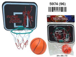 Rama Canasta de Baloncesto con Pelota en Bolsa 23x38x7,5 cm para Niños Mayores de 3 Años Material Plástico
