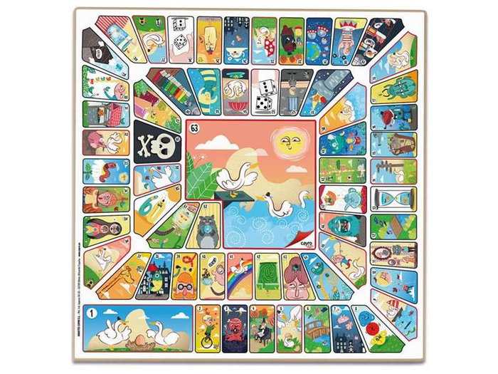 Cayro Tablero Parchis y Oca de Madera 33x33 cm con Accesorios
