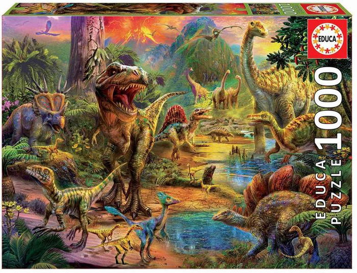Educa Puzzle 1000 piezas Tierra de Dinosaurios