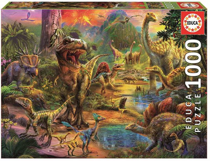 Educa Puzzle 1000 piezas Tierra de Dinosaurios