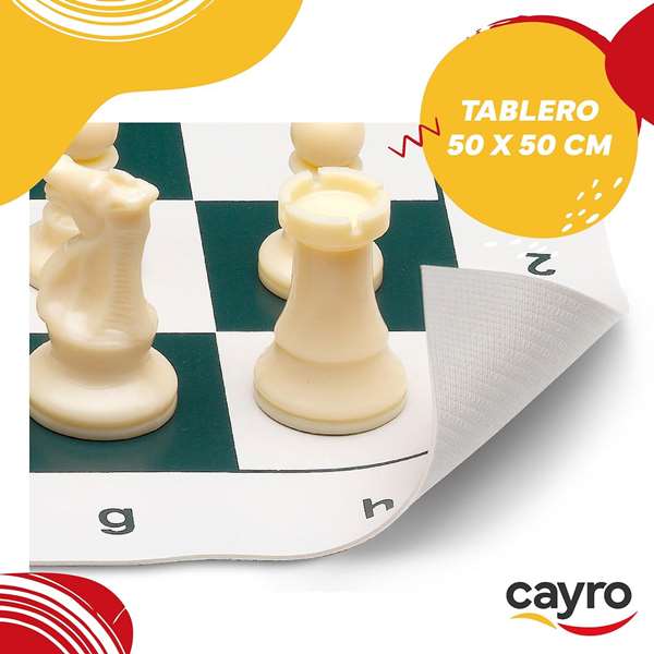 Cayro 506 Juego Ajedrez Escolar en Bolsa con Cremallera 50x50 cm Tablero Neopreno Fichas Plástico Cayro 506 Juego Ajedrez Escolar en Bolsa con Cremallera 50x50 cm Tablero Neopreno Fichas Plástico