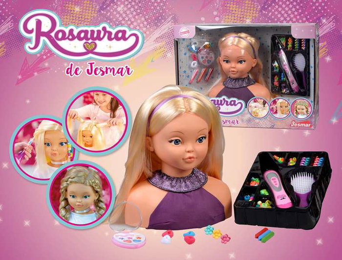 Jesmar Busto Rosaura Peina y Maquilla con Accesorios y Pelo Creciente 28cm