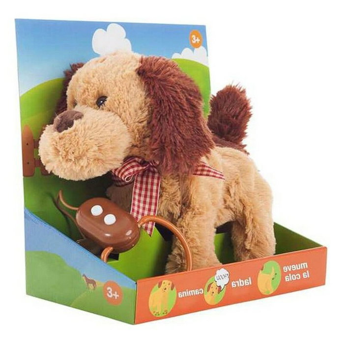 Creaciones Llopis Peluche perro que anda y ladra con cable 22 cm