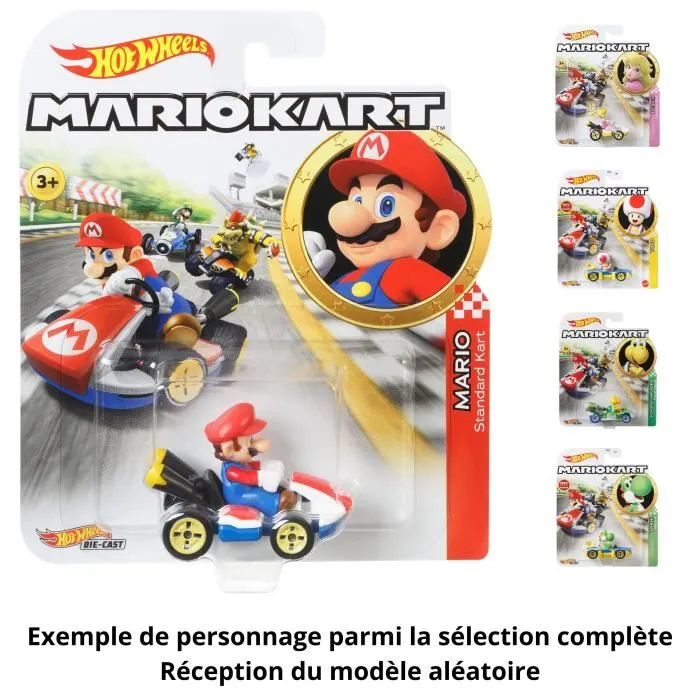 Hot Wheels Mario Kart Surtido Vehículos Coche Pequeño 3 Años y Más GBG25 Modelo Aleatorio