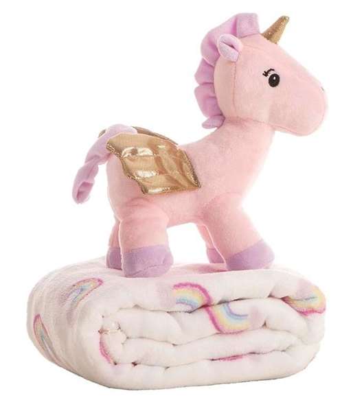 Creaciones Llopis Peluche Unicornio 26 cm con Manta Coralina 90x75 cm - Modelos Surtidos Creaciones Llopis Peluche Unicornio 26 cm con Manta Coralina 90x75 cm - Modelos Surtidos