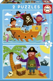 Educa Pack de 2 Puzzles Infantiles de Piratas (2x20 piezas)