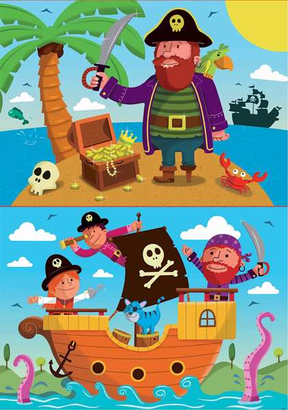 Educa Pack de 2 Puzzles Infantiles de Piratas (2x20 piezas)