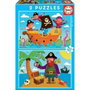Educa Pack de 2 Puzzles Infantiles de Piratas (2x20 piezas)
