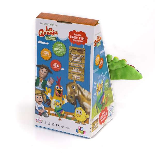 Bandai Lorito Pepe Peluche Interactivo De La Granja De Zenon Con Sonidos Y Luces 34x17x13 cm