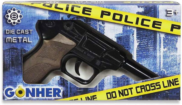 Gonher Pistola Policía 8 Tiros Negra 17x12x3 cm Juguete