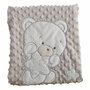 Creaciones Llopis Manta Doble 100X75 Cm Oso Bordado Vison En Cajita Regalo