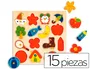 Diset Puzle de 15 Piezas Siluetas para Bebés a Partir de 1 Año, Ilustraciones Coloridas, 28x28x2.5 cm
