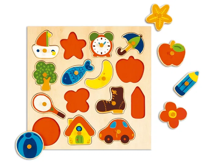 Diset Puzle de 15 Piezas Siluetas para Bebés a Partir de 1 Año, Ilustraciones Coloridas, 28x28x2.5 cm